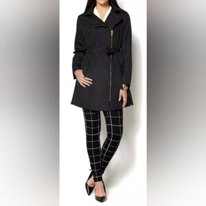 IMAN Runway Chic Women's Luxurious Trench Coat Jacket Black XL Size